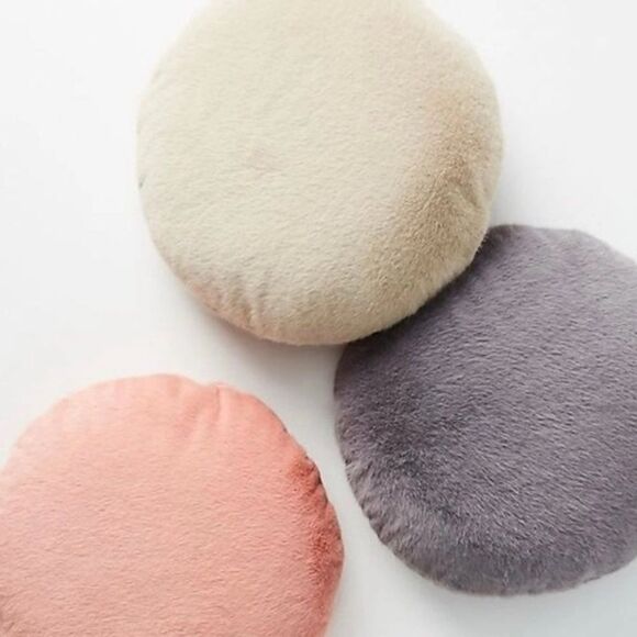 Anthropologie Midge Faux Fur Round Pillow - Picture 1 of 6